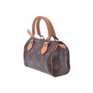 Louis Vuitton Leather Bag Speedy Monogram Brown Strap